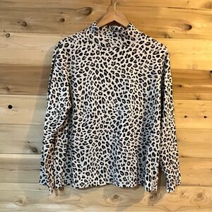 Croft & Barrow cheetah print mock turtleneck NWOT